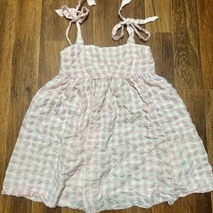 Pink and White Gingham Dress